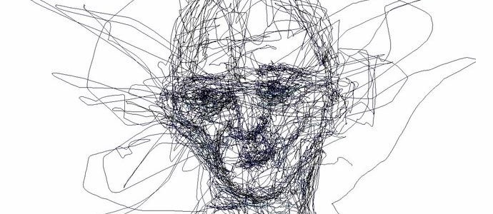 Le peintre britannique dessine ... avec ses yeux
