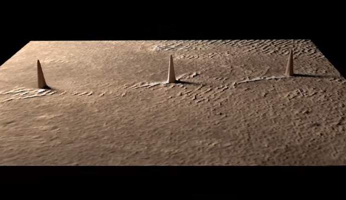 De mystérieuses tours découvertes sur Mars