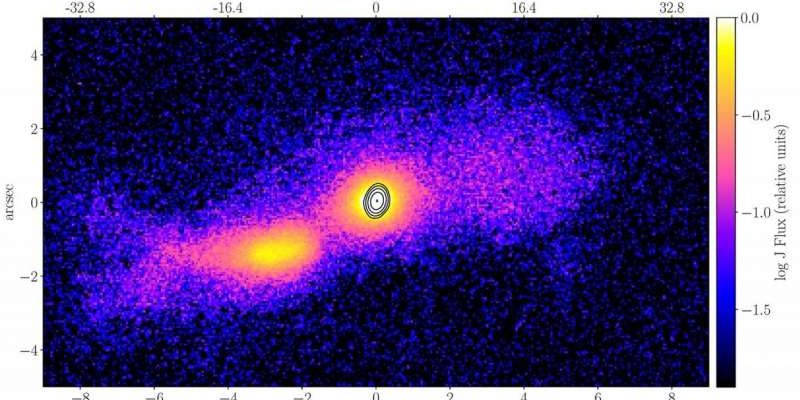 La première photographie au monde d'un jet résultant d'une collision de galaxies est prise 