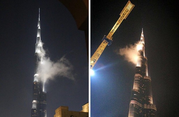 Le plus haut bâtiment du monde en feu