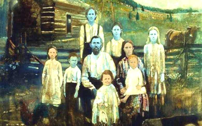 Incroyable famille américaine avec une peau bleue inhabituelle