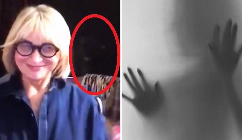 Un personnage mystérieux a volé derrière un médium pendant un chat vidéo